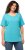 Ulla Popken Double Layer Rounded V-Neck Slim Fit Tee Deep Aqua - Trička - 