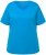 Ulla Popken Double Layer Rounded V-Neck Slim Fit Tee Sapphire Blue - Trička - 