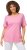 Ulla Popken Double Layer Rounded V-Neck Slim Fit Tee Light Pink - Trička - 