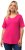 Ulla Popken Double Layer Rounded V-Neck Slim Fit Tee Fuchsia Pink - Trička - 