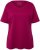 Ulla Popken Double Layer Rounded V-Neck Slim Fit Tee Magnolia Red - Trička - 