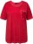 Ulla Popken Cold Dye Ruffle Edge Pocket Tee Salsa - Trička - 