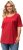 Ulla Popken Cold Dye Ruffle Edge Pocket Tee Salsa - Trička - 