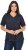 Ulla Popken Lace Trim Short Sleeve Tee Navy Blue - Trička - 