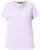 Ulla Popken Ribbed Lettuce Hem Short Sleeve Tee Lavender - Trička - 