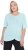 Ulla Popken Antibacterial Short Sleeve Draped Tee Light Turquiose - Trička - 