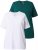Ulla Popken Eco Cotton Basic T-Shirt 2-Pack Green/White - Trička - 
