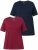 Ulla Popken Eco Cotton Basic T-Shirt 2-Pack Red/Navy - Trička - 