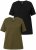 Ulla Popken Eco Cotton Basic T-Shirt 2-Pack Green/Black - Trička - 