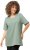 Ulla Popken Essential Round Neck Stretch Tee Light Moss Green - Trička - 