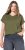 Ulla Popken Oversized studded Acid-washed V-Neck T-shirt Palm Green - Trička - 