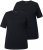 Ulla Popken Scoop Neck Short Sleeve Tee Black - Trička - 