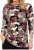 Scandinavian Caramel Flowers Blouse Purple and Brown - Potištěná trička pro ženy - 