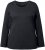 Ulla Popken Basic Round Neck Long Sleeve Slim Fit Cotton Tee Black - Trička - 