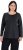 Ulla Popken Basic Round Neck Long Sleeve Slim Fit Cotton Tee Black - Trička - 