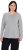 Ulla Popken Basic Round Neck Long Sleeve Slim Fit Cotton Tee Light Grey Melange - Trička - 
