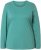 Ulla Popken Basic Round Neck Long Sleeve Slim Fit Cotton Tee Green - Trička - 