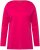 Ulla Popken Basic Round Neck Long Sleeve Slim Fit Cotton Tee Magenta Pink - Trička - 