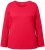 Ulla Popken Basic Round Neck Long Sleeve Slim Fit Cotton Tee Red - Trička - 