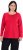 Ulla Popken Basic Round Neck Long Sleeve Slim Fit Cotton Tee Red - Trička - 