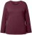 Ulla Popken Basic Round Neck Long Sleeve Slim Fit Cotton Tee Dark Berry - Trička - 