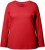 Ulla Popken Basic Round Neck Long Sleeve Slim Fit Cotton Tee Salsa Red - Trička - 