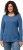 Ulla Popken Basic Round Neck Long Sleeve Slim Fit Cotton Tee Blue Denim - Trička - 