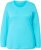 Ulla Popken Basic Round Neck Long Sleeve Slim Fit Cotton Tee Deep Aqua - Trička - 