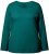 Ulla Popken Basic Round Neck Long Sleeve Slim Fit Cotton Tee Teal Green - Trička - 