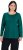 Ulla Popken Basic Round Neck Long Sleeve Slim Fit Cotton Tee Teal Green - Trička - 