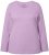 Ulla Popken Basic Round Neck Long Sleeve Slim Fit Cotton Tee Lavender - Trička - 