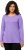 Ulla Popken Basic Round Neck Long Sleeve Slim Fit Cotton Tee Pale Lilac - Trička - 