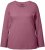 Ulla Popken Basic Round Neck Long Sleeve Slim Fit Cotton Tee Dark Rose - Trička - 