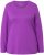 Ulla Popken Basic Round Neck Long Sleeve Slim Fit Cotton Tee Purple - Trička - 