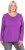 Ulla Popken Basic Round Neck Long Sleeve Slim Fit Cotton Tee Purple - Trička - 