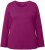 Ulla Popken Basic Round Neck Long Sleeve Slim Fit Cotton Tee Berry - Trička - 