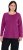 Ulla Popken Basic Round Neck Long Sleeve Slim Fit Cotton Tee Berry - Trička - 