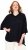 Ulla Popken Sparkling Draped Collared Tee Navy Blue - Potištěná trička pro ženy - 