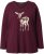 Ulla Popken Fawn Long Sleeve Graphic Tee Plum - Potištěná trička pro ženy - 