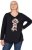 Ulla Popken Sequined Puppy Long Sleeve Graphic Tee Black - Potištěná trička pro ženy - 