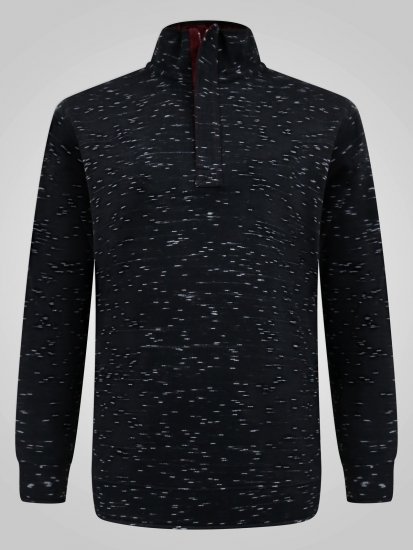 D555 Chandler Reno 1/4 Zip Neck Sweatshirt With Bear Logo Černá - Mikiny & mikiny s kapucí - Mikiny & Mikiny s kapucí 2XL-12XL