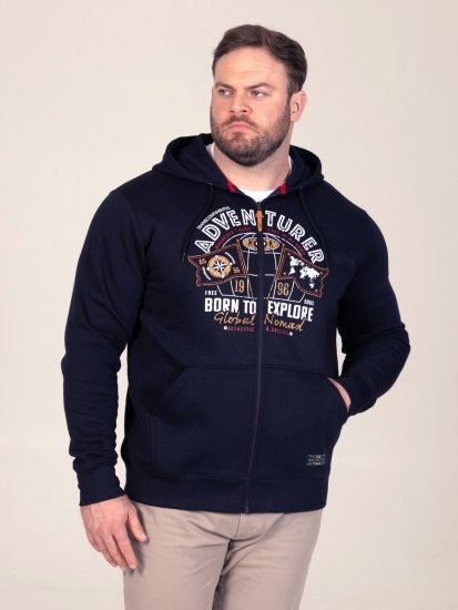 D555 Hector Adventurer Printed Zip Through Hoody Námořnická modrá - Mikiny & mikiny s kapucí - Mikiny & Mikiny s kapucí 2XL-12XL