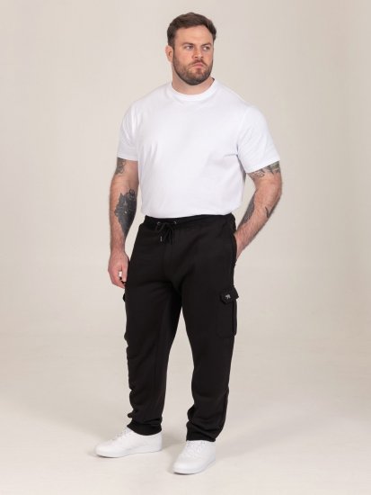 D555 Dexter 1 Cargo Jogger With Bear Embroidery TALL Černá - TALL tepláky - TALL tepláky pro vysoké muže