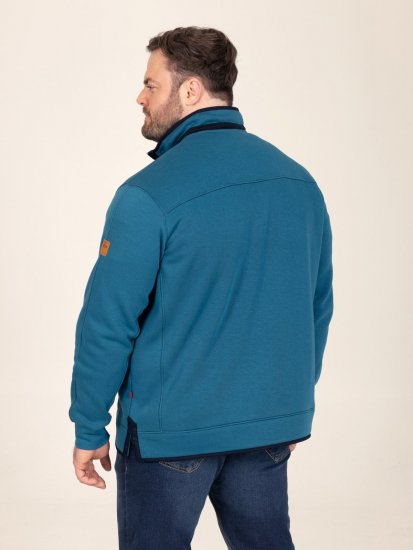 D555 Conway 1 1/4 Zip Neck Fleece Sweatshirt With Bear Logo Teal - Mikiny & mikiny s kapucí - Mikiny & Mikiny s kapucí 2XL-12XL