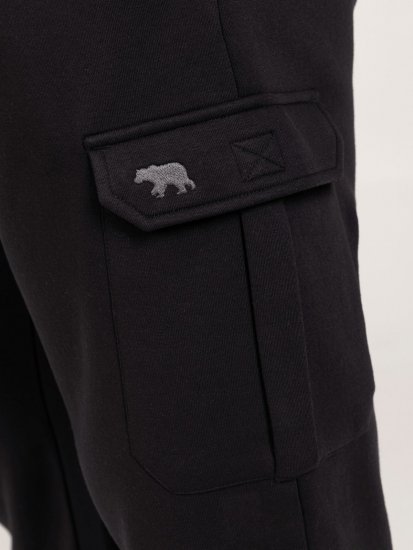 D555 Dexter 1 Cargo Jogger With Bear Embroidery Černá - Tepláky & kraťasy - Tepláky a Teplákové Kraťasy 2XL-12XL