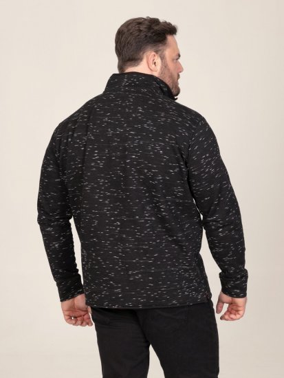 D555 Chandler Reno 1/4 Zip Neck Sweatshirt With Bear Logo Černá - Mikiny & mikiny s kapucí - Mikiny & Mikiny s kapucí 2XL-12XL
