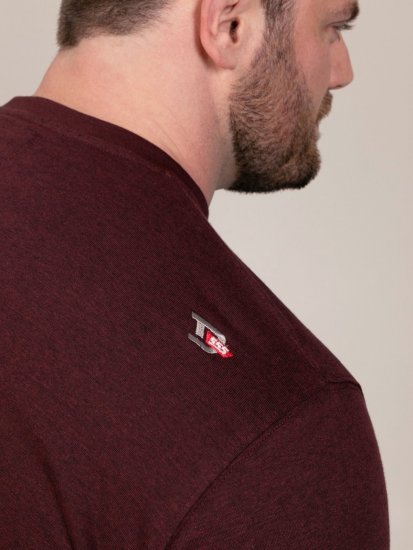 D555 Baldwin Grumpy Old Man Club Print Crew Neck T-shirt Burgundy/ Black Twist - Trička - Trička nadměrné velikosti - 2XL-14XL