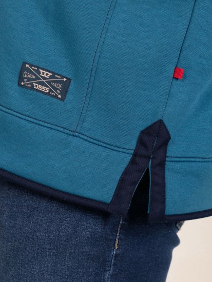 D555 Conway 1 1/4 Zip Neck Fleece Sweatshirt With Bear Logo Teal - Mikiny & mikiny s kapucí - Mikiny & Mikiny s kapucí 2XL-12XL