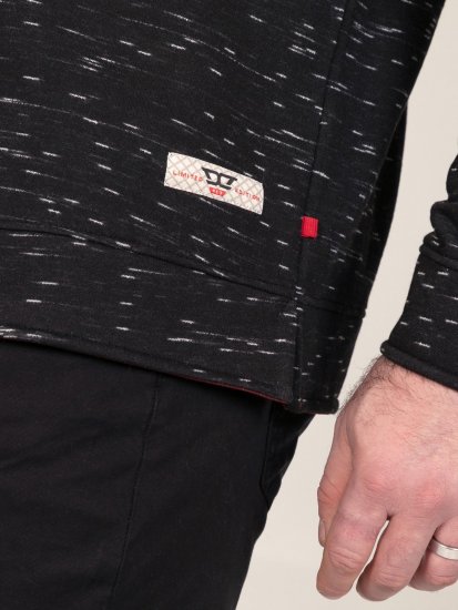 D555 Chandler Reno 1/4 Zip Neck Sweatshirt With Bear Logo Černá - Mikiny & mikiny s kapucí - Mikiny & Mikiny s kapucí 2XL-12XL