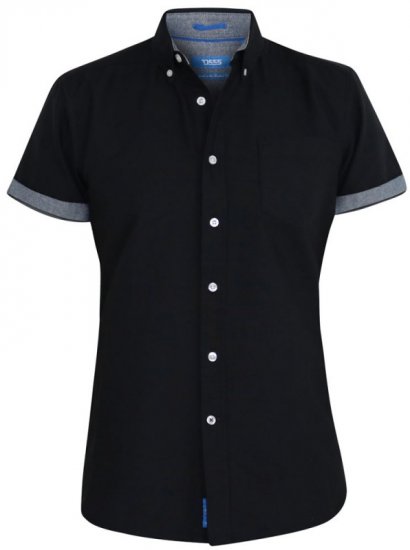 D555 Kevin Oxford Shirt Black - Košile - Košile 2XL-10XL